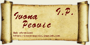 Ivona Peović vizit kartica